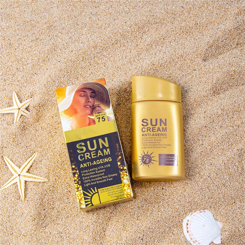 Cappuvini Anti Aging Sunscreen SPF 60 for Face and Body, Sun Screen Protector Walerproof, Non Greasy, Light and Smooth Feel Sunscreen Lotion Moisture Sun Cream, Beach Essentials for Women (SPF 60) - Image 3
